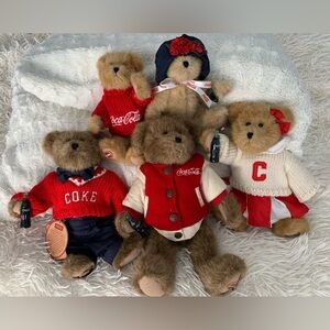 BOYD BEARS COCA COLA VINTAGE COLLECTION COLLECTIBLE SET OF 5 CHEER VARSITY PREP